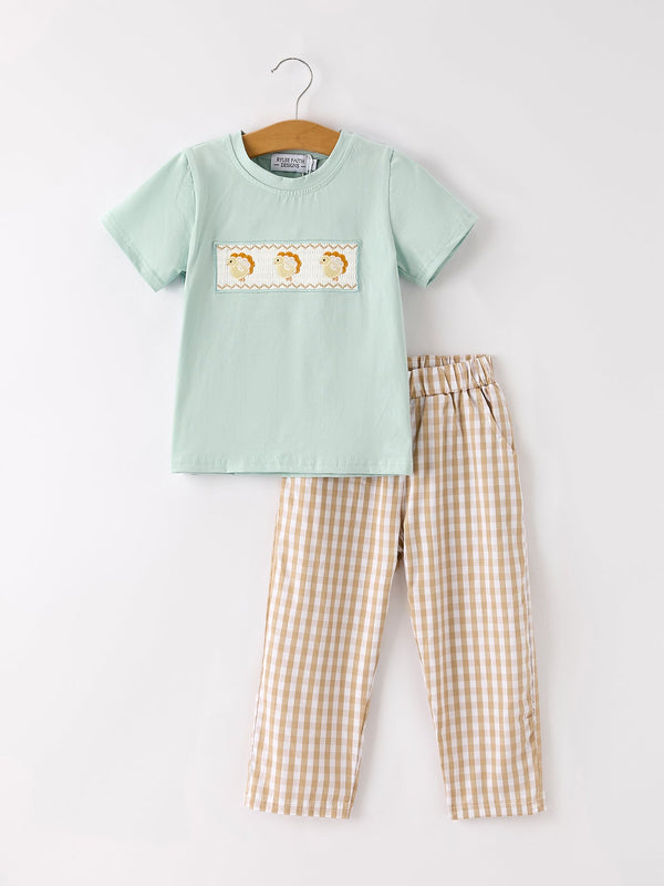 fall-thanksgiving-plaid-chick-embroidery-smocking-boys-set Rylee-Faith-Designs-Sophia's StyleOutfit-1
